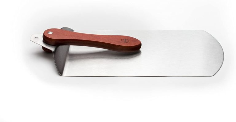 Outset Stainless Steel Pizza Peel With Collapsible Rosewood Handle