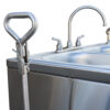 Handle and Hitch on Meadow Creek 3-Bowl Cleanup Sink with Optional Wagon Chassis