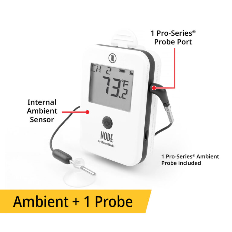 ThermoWorks NODE® Internal Ambient Temperature Sensor PLUS 1 Pro-Series® Probe Port - White