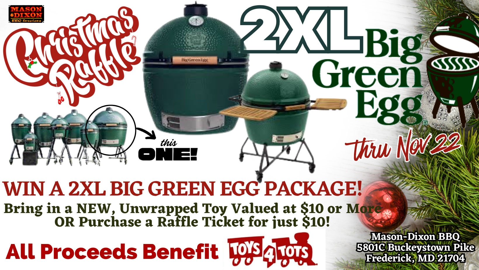 2025 Mason Dixon BBQ Services (Frederick) – Christmas Raffle Promo 2025 Mason Dixon BBQ Services (Frederick) - Christmas Raffle Promo